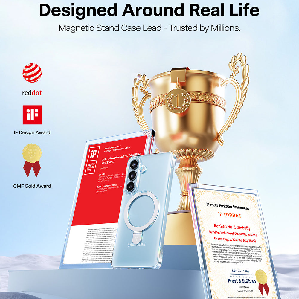 MagSafe-kotelo Samsung Galaxy S26:lle, Torras, Ostand Slim, Läpinäkyvä