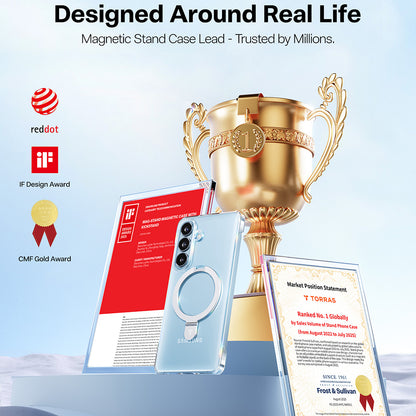 MagSafe-kotelo Samsung Galaxy S26:lle, Torras, Ostand Slim, Läpinäkyvä