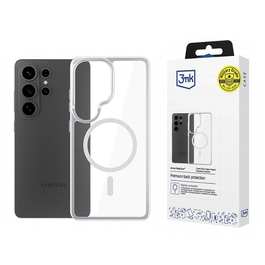 MagSafe-kotelo Samsung Galaxy S26 Ultra, 3MK, Armor MagCase, Läpinäkyvä