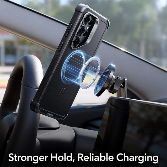 MagSafe-kotelo Samsung Galaxy S26 Ultra -puhelimelle, ESR, Cyber Armor Kickstand, Sininen