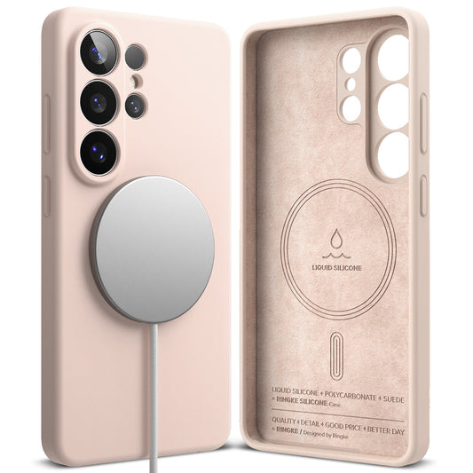 MagSafe-kotelo Samsung Galaxy S26 Ultra, Ringke, Silikoni, Vaaleanpunainen