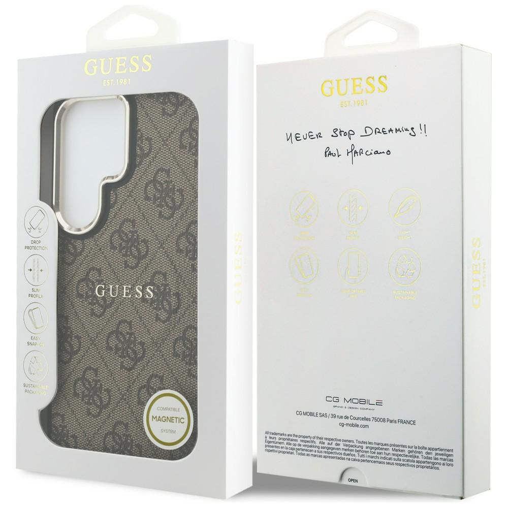 MagSafe-kotelo Samsung Galaxy S26 Ultra S948:lle, Guess, 4G Embossed Ring, Ruskea
