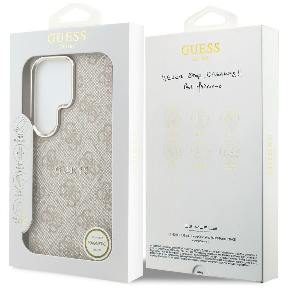 MagSafe-kotelo Samsung Galaxy S26 Ultra S948:lle, Guess, 4G Embossed Ring, Pinkki