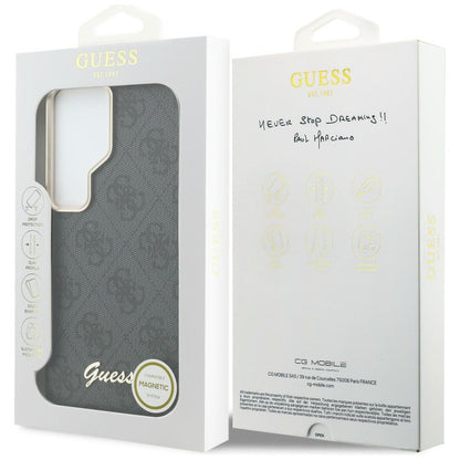 MagSafe-kotelo Samsung Galaxy S26 Ultra S948:lle, Guess, 4G Script Logo, Musta