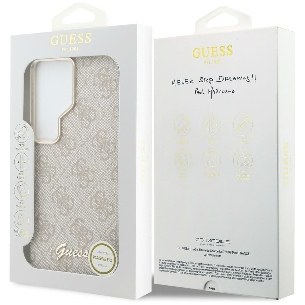 MagSafe-kotelo Samsung Galaxy S26 Ultra S948:lle, Guess, 4G Script Logo, Pinkki