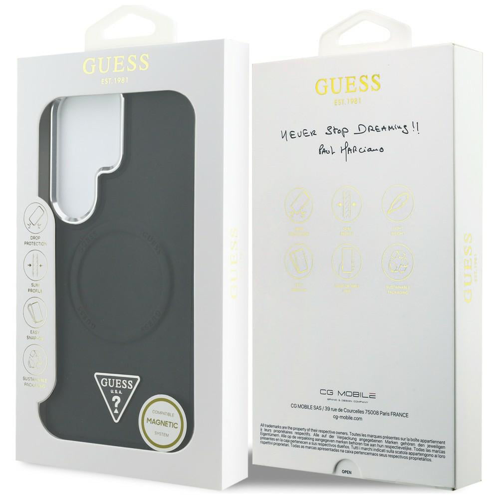 MagSafe-kotelo Samsung Galaxy S26 Ultra S948:lle, Guess, Embossed Ring Triangle Logo, Musta