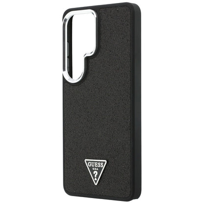MagSafe Case for Samsung Galaxy S26 Ultra S948, Guess, Fixed Glitter Triangle Logo, Black