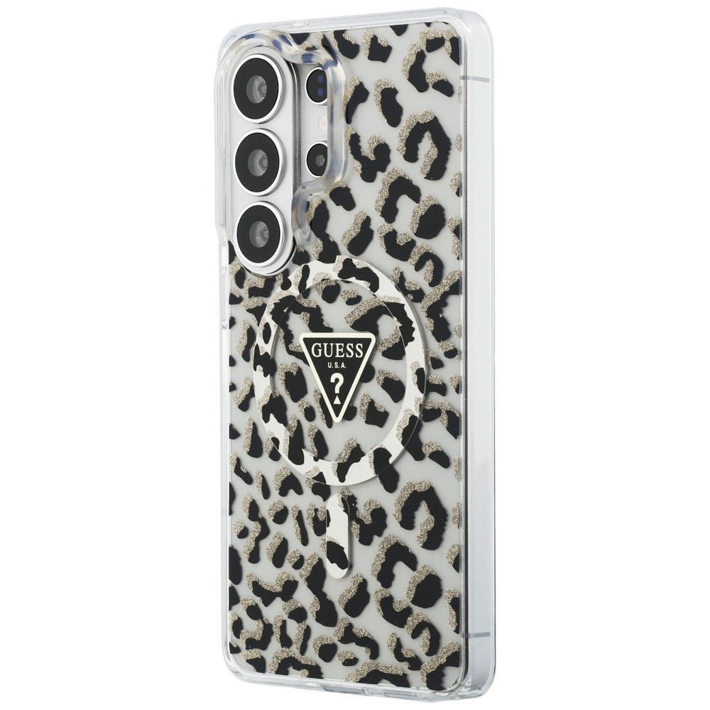 MagSafe-kotelo Samsung Galaxy S26 Ultra S948:lle, Guess, IML Leopard -kuosi, Musta
