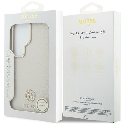 MagSafe-kotelo Samsung Galaxy S26 Ultra S948:lle, Guess, Rhinestone Round Logo, Beige