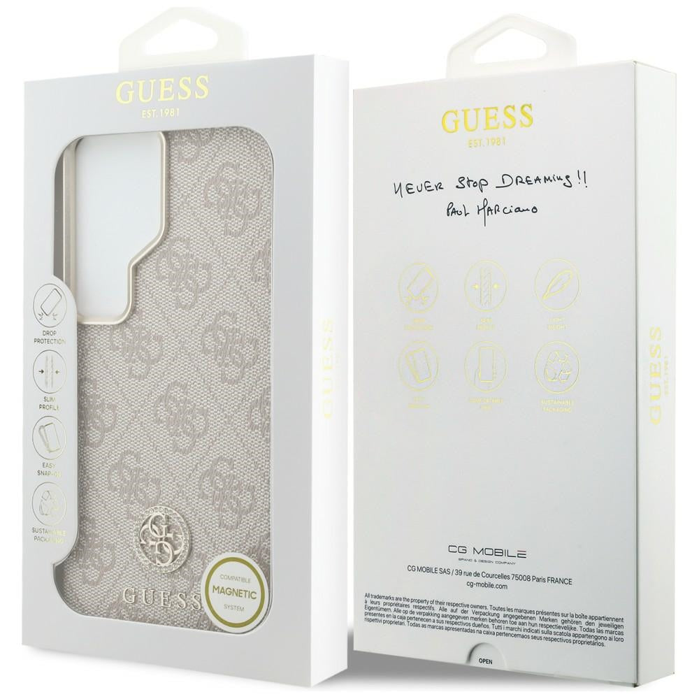 MagSafe-kotelo Samsung Galaxy S26 Ultra S948:lle, Guess, Rhinestone Round Logo, Pinkki