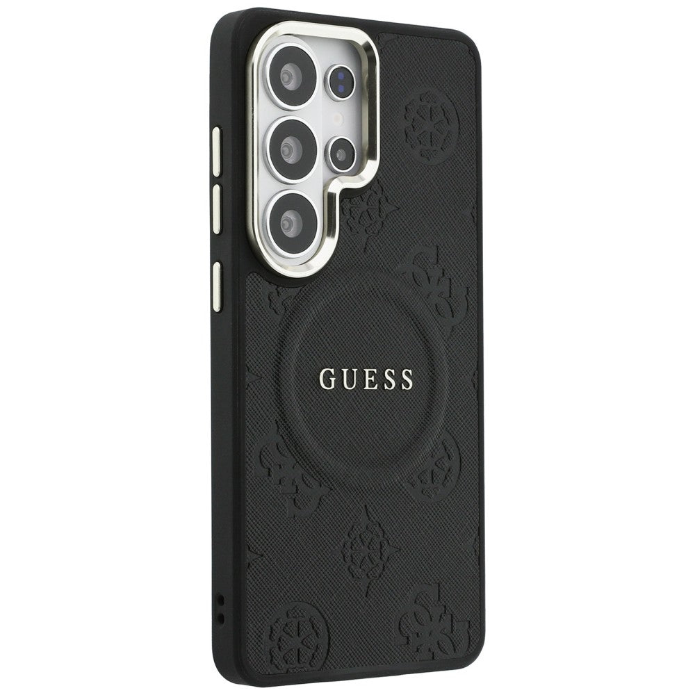 MagSafe-kotelo Samsung Galaxy S26 Ultra S948:lle, GUESS, Saffiano Peony Embossed Ring, Musta