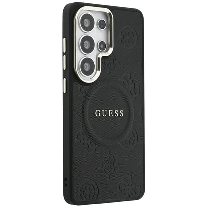 MagSafe-kotelo Samsung Galaxy S26 Ultra S948:lle, GUESS, Saffiano Peony Embossed Ring, Musta