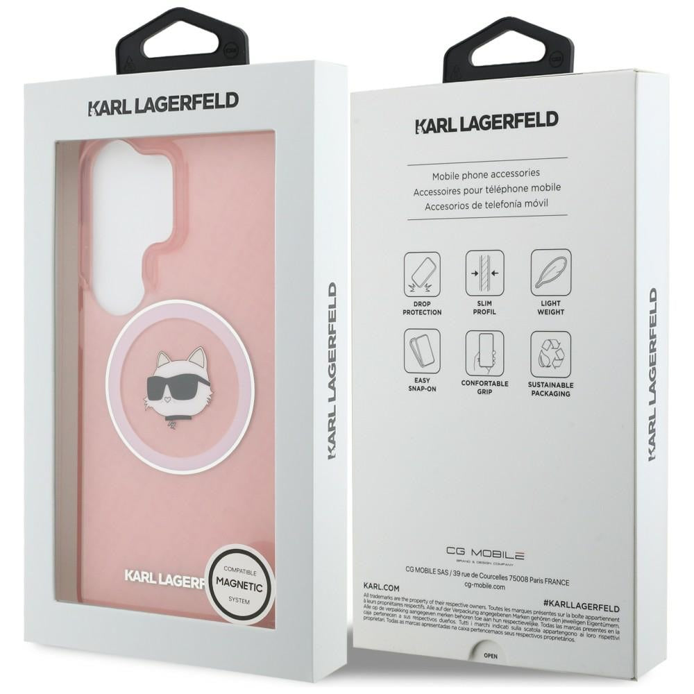 MagSafe-kotelo Samsung Galaxy S26 Ultra S948:lle, Karl Lagerfeld, IML Choupette Head on KL Repeated Logo, Pinkki