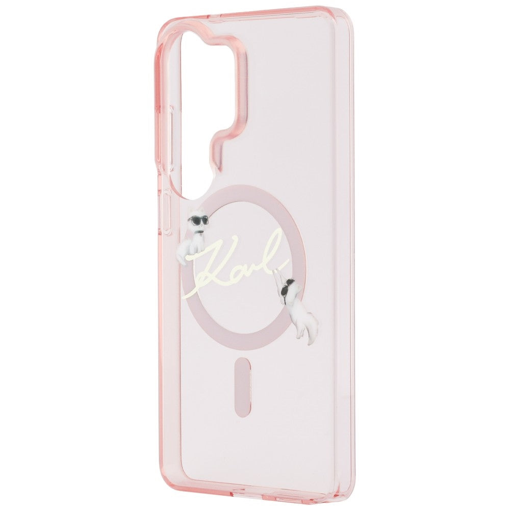 MagSafe Case for Samsung Galaxy S26 Ultra S948, Karl Lagerfeld, IML Choupette Karl Script Logo, Pink