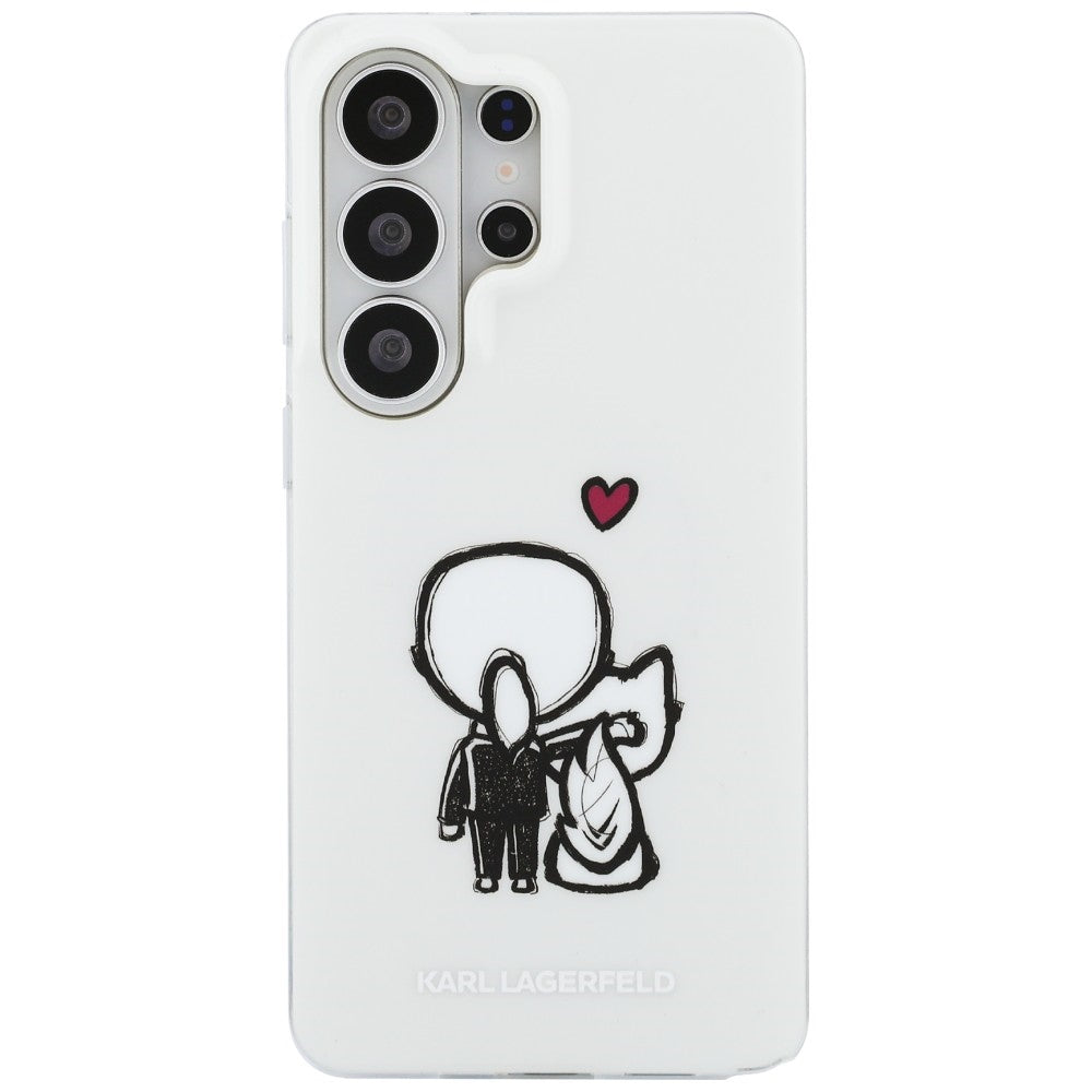 MagSafe-kuori Samsung Galaxy S26 Ultra S948:lle, Karl Lagerfeld, IML Karl & Choupette Back Logo, Valkoinen