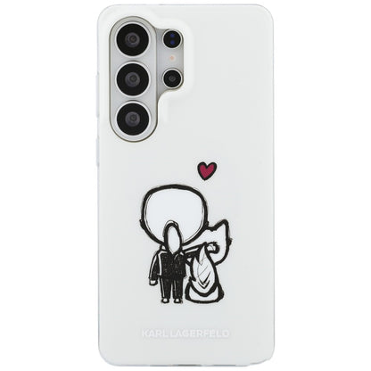MagSafe-kuori Samsung Galaxy S26 Ultra S948:lle, Karl Lagerfeld, IML Karl & Choupette Back Logo, Valkoinen