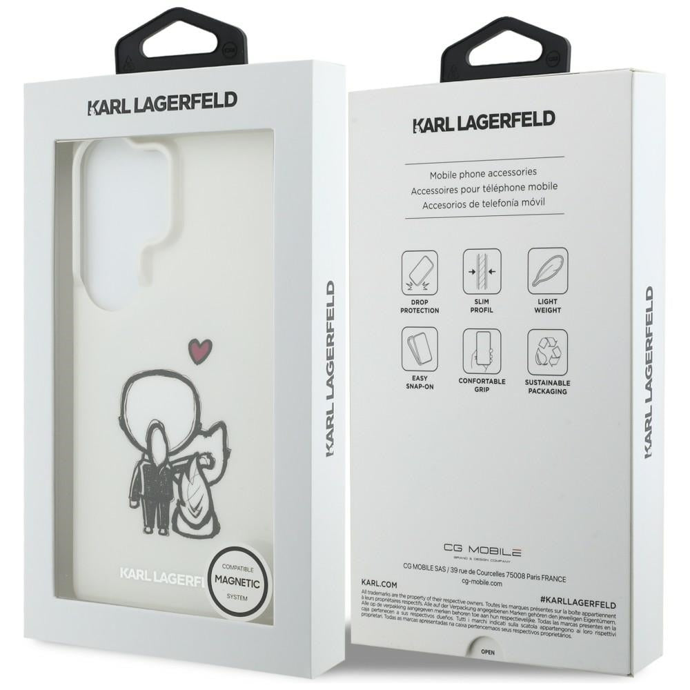 MagSafe-kuori Samsung Galaxy S26 Ultra S948:lle, Karl Lagerfeld, IML Karl & Choupette Back Logo, Valkoinen