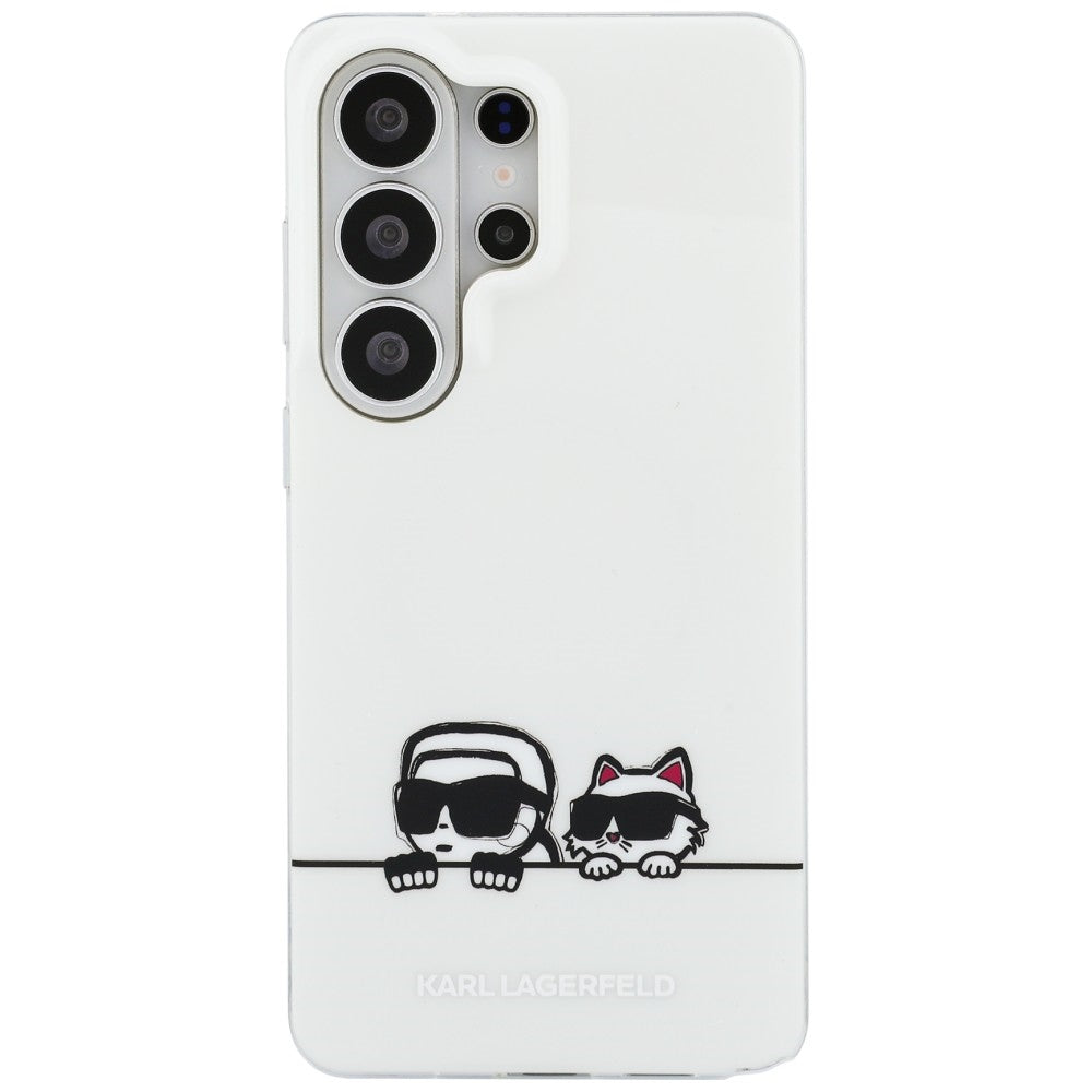 MagSafe-kotelo Samsung Galaxy S26 Ultra S948:lle, Karl Lagerfeld, IML Karl & Choupette Peekaboo -logo, Valkoinen.