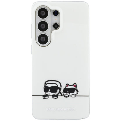 MagSafe-kotelo Samsung Galaxy S26 Ultra S948:lle, Karl Lagerfeld, IML Karl & Choupette Peekaboo -logo, Valkoinen.