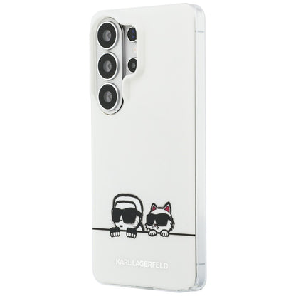 MagSafe-kotelo Samsung Galaxy S26 Ultra S948:lle, Karl Lagerfeld, IML Karl & Choupette Peekaboo -logo, Valkoinen.