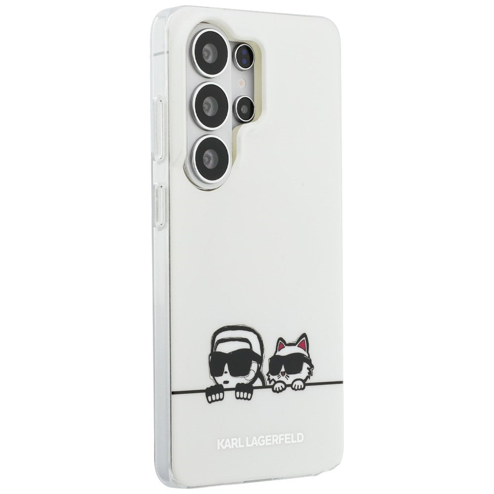 MagSafe-kotelo Samsung Galaxy S26 Ultra S948:lle, Karl Lagerfeld, IML Karl & Choupette Peekaboo -logo, Valkoinen.