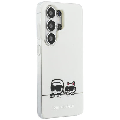MagSafe-kotelo Samsung Galaxy S26 Ultra S948:lle, Karl Lagerfeld, IML Karl & Choupette Peekaboo -logo, Valkoinen.