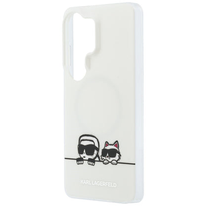 MagSafe-kotelo Samsung Galaxy S26 Ultra S948:lle, Karl Lagerfeld, IML Karl & Choupette Peekaboo -logo, Valkoinen.