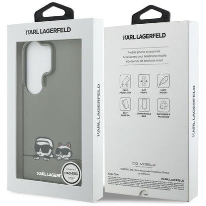 MagSafe Case for Samsung Galaxy S26 Ultra S948, Karl Lagerfeld, IML Karl & Choupette Peekaboo Logo, Black
