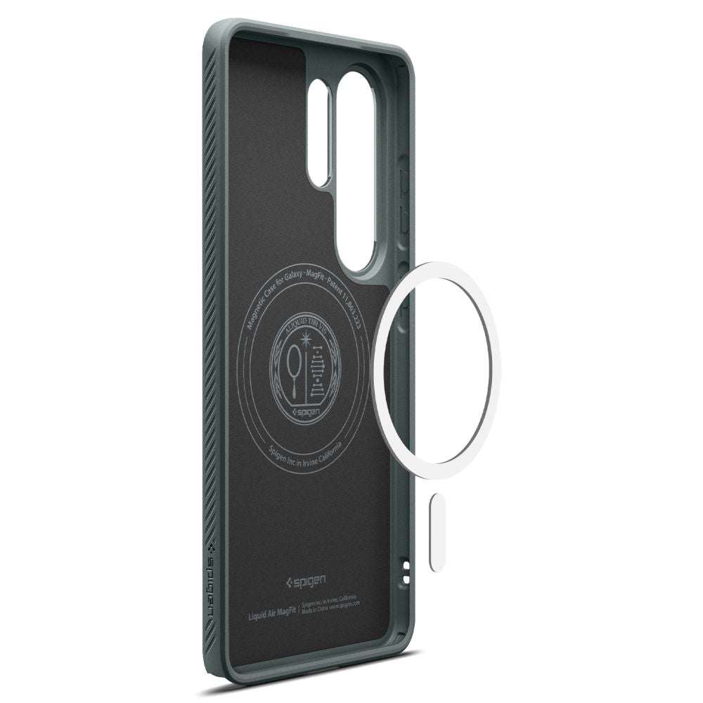 MagSafe Case for Samsung Galaxy S26 Ultra S948, Spigen, Liquid Air, Green ACS10676