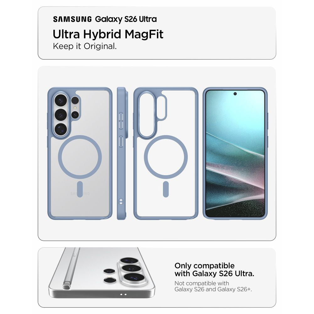 MagSafe Case for Samsung Galaxy S26 Ultra S948, Spigen, Ultra Hybrid, Blue ACS11207