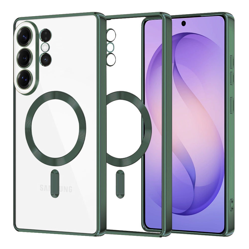 MagSafe-kotelo Samsung Galaxy S26 Ultra, Techsuit, Luxury Crystal, Tummanvihreä