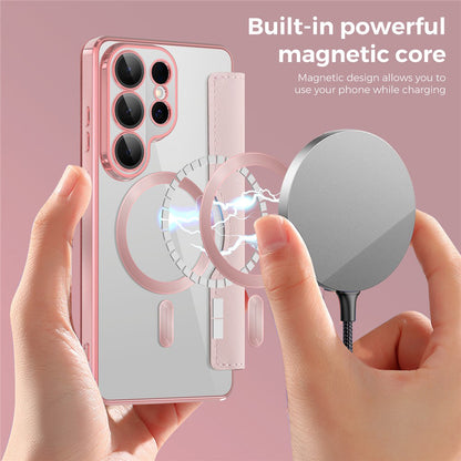 MagSafe-kotelo Samsung Galaxy S26 Ultra, Techsuit, SmartMag Book, Pinkki