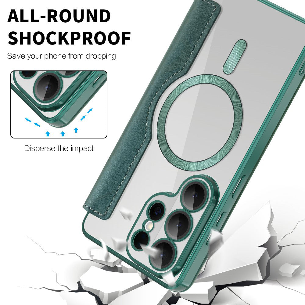 MagSafe-kotelo Samsung Galaxy S26 Ultra, Techsuit, SmartMag Book, Vihreä