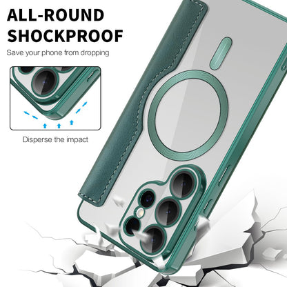 MagSafe-kotelo Samsung Galaxy S26 Ultra, Techsuit, SmartMag Book, Vihreä