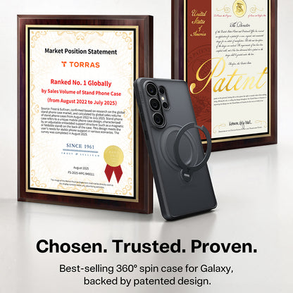 MagSafe-kotelo Samsung Galaxy S26 Ultra, Torras, Ostand Spin, Musta