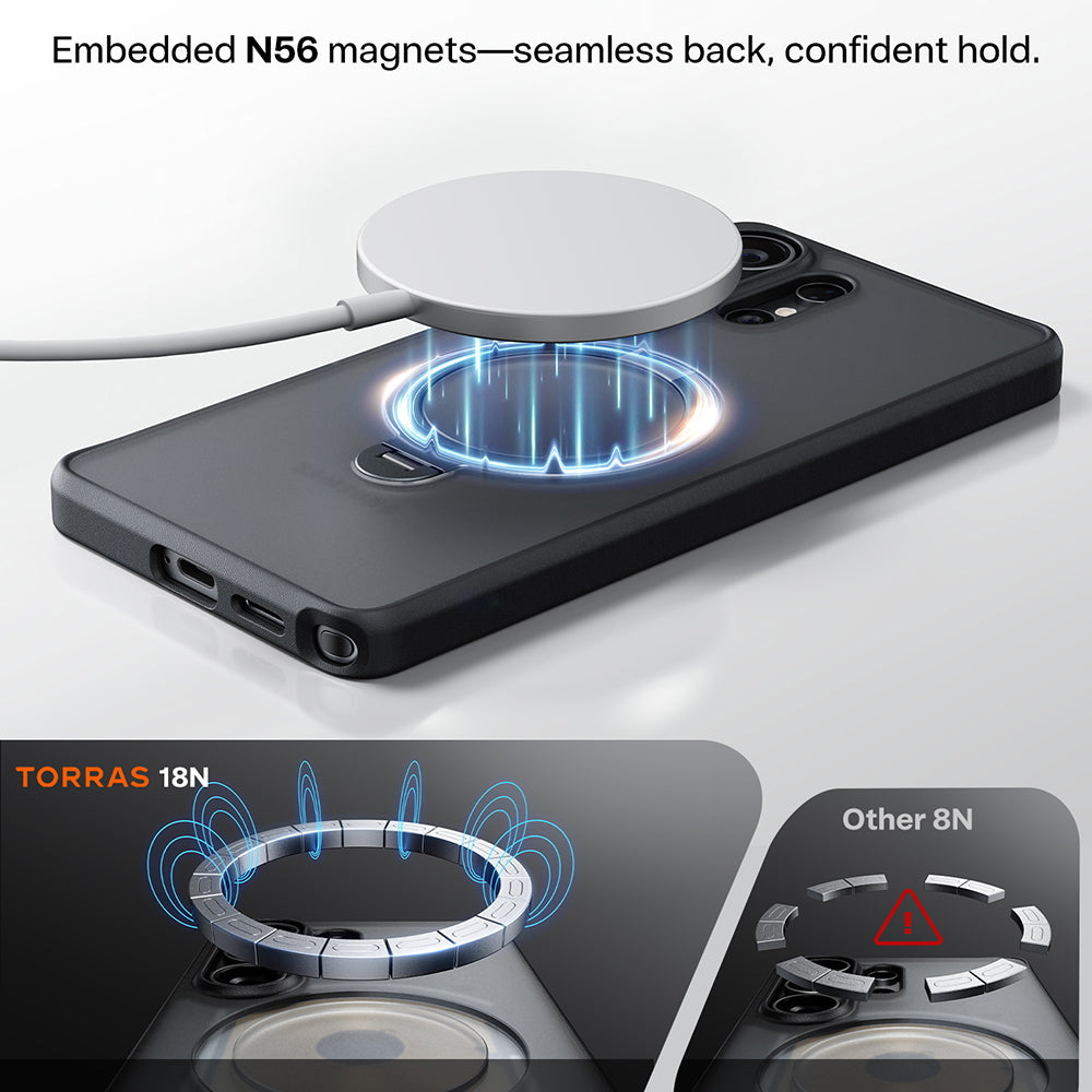 MagSafe-kotelo Samsung Galaxy S26 Ultra, Torras, Ostand Spin, Musta