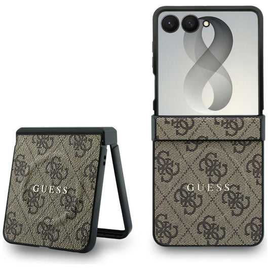 MagSafe-kuori Samsung Galaxy Z Flip8 F776:lle, Guess, 4G Leather Classic, Ruskea
