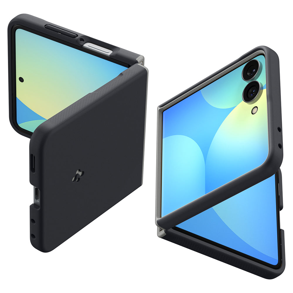 MagSafe-kuori Samsung Galaxy Z Flip8 F776:lle, Spigen, Caseology Nano Pop, Musta ACS11523