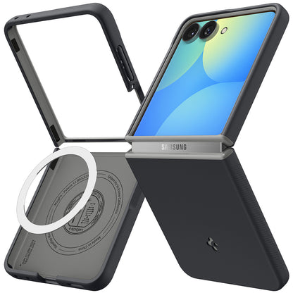 MagSafe-kuori Samsung Galaxy Z Flip8 F776:lle, Spigen, Caseology Nano Pop, Musta ACS11523