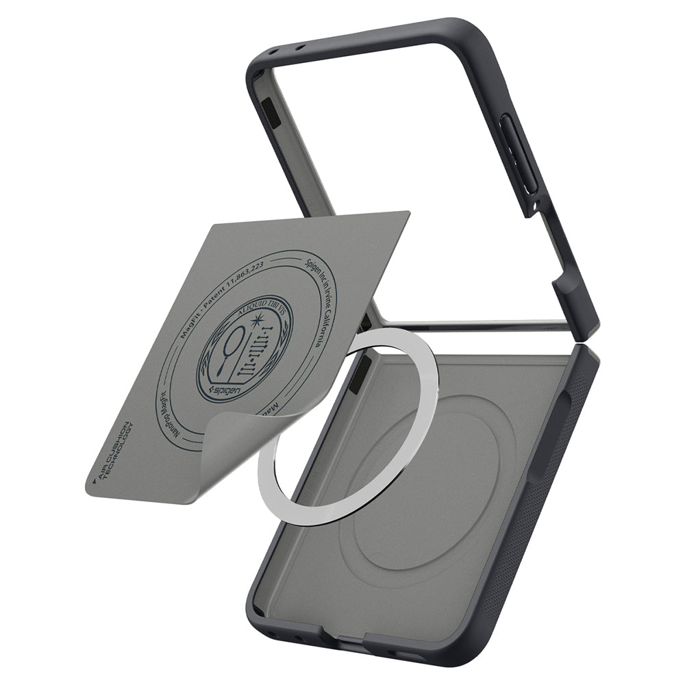 MagSafe-kuori Samsung Galaxy Z Flip8 F776:lle, Spigen, Caseology Nano Pop, Musta ACS11523