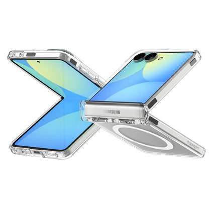 MagSafe-kuori Samsung Galaxy Z Flip8 F776:lle, Spigen, Ultra Hybrid Pro, Kirkas Valkoinen ACS11524