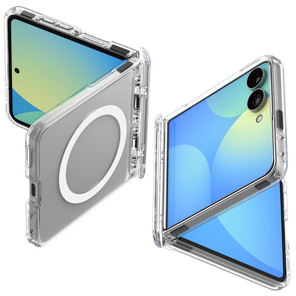 MagSafe-kuori Samsung Galaxy Z Flip8 F776:lle, Spigen, Ultra Hybrid Pro, Kirkas Valkoinen ACS11524