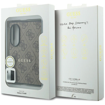 MagSafe-kuori Samsung Galaxy Z Fold8 F971:lle, Guess, 4G Leather Classic, Ruskea