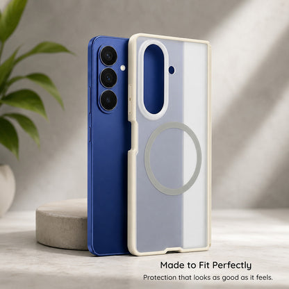 MagSafe-kuori Samsung Galaxy Z Fold8 F976:lle, Blueo, ihoystävällinen pudotussuojalla, satiinimusta