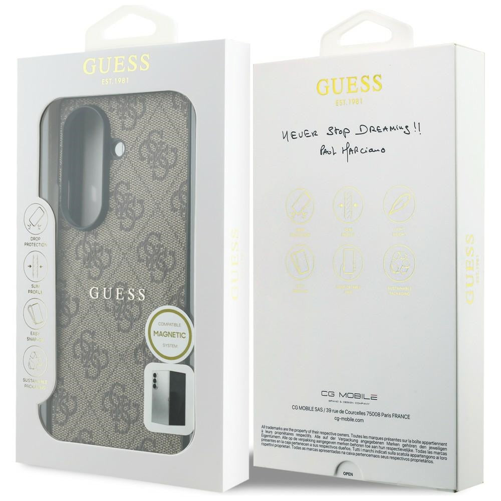 MagSafe-kuori Samsung Galaxy Z Fold8 Ultra F976:lle, Guess, 4G Leather Classic, Ruskea