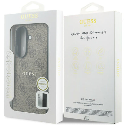 MagSafe-kuori Samsung Galaxy Z Fold8 Ultra F976:lle, Guess, 4G Leather Classic, Ruskea