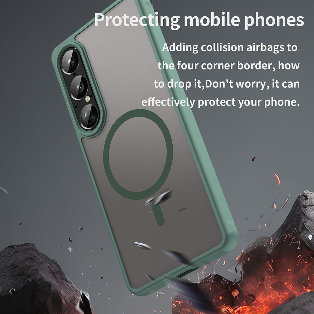 MagSafe Case for Sony Xperia 1 VII, Techsuit, HaloFrost II, Green