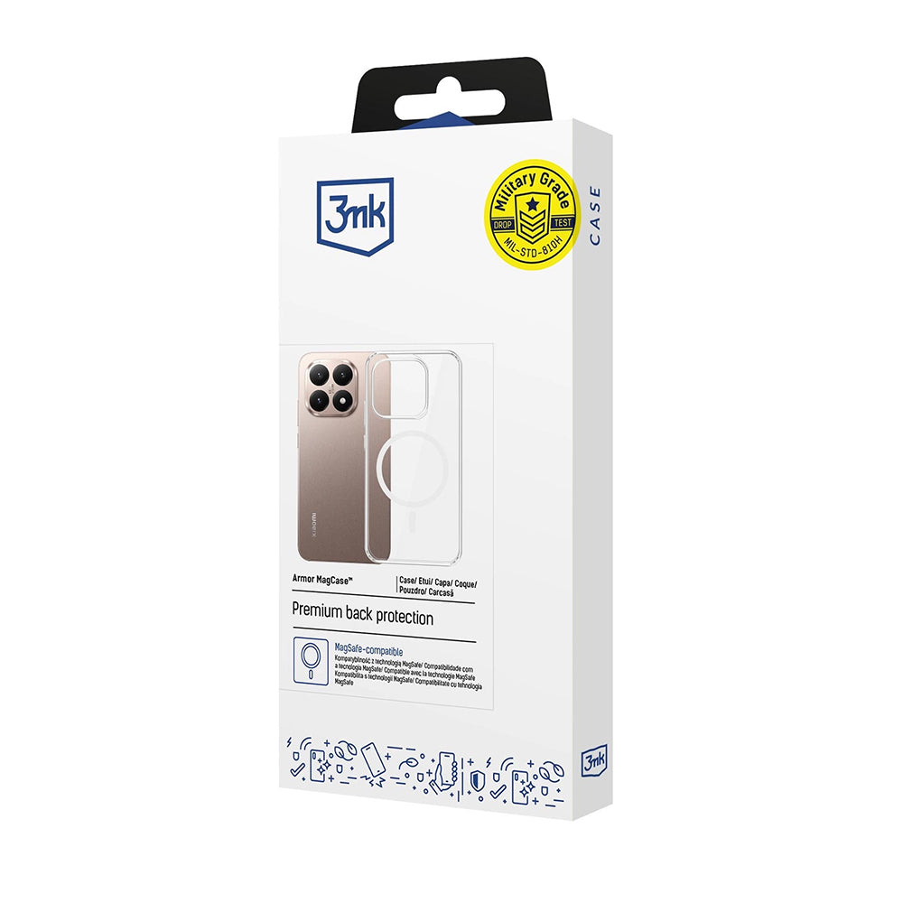 MagSafe-kotelo Xiaomi 15T:lle, 3MK, Armor MagCase, Läpinäkyvä