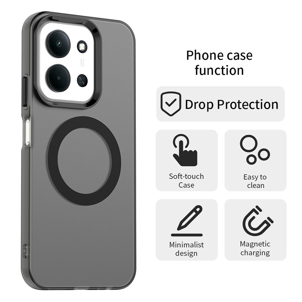 MagSafe-kuori Xiaomi Poco C85 4G / Redmi 15C 5G / 15C 4G:lle, Techsuit, CandyCase, Musta