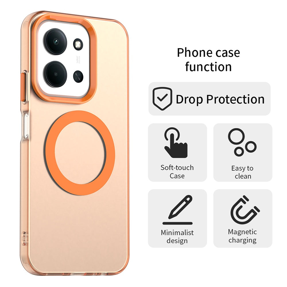 MagSafe-kuori Xiaomi Poco C85 4G / Redmi 15C 5G / 15C 4G:lle, Techsuit, CandyCase, Oranssi